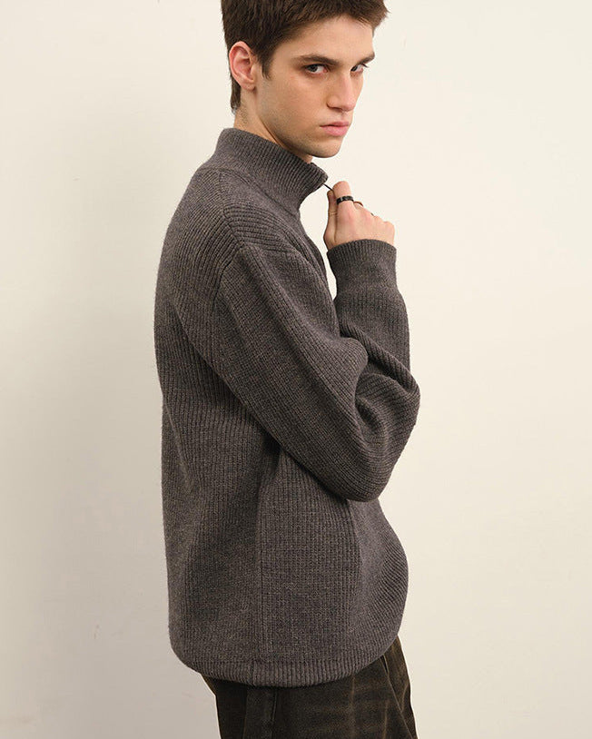 Maglione da uomo Mezza Zip in Lana | Haven Loom, immagine 5