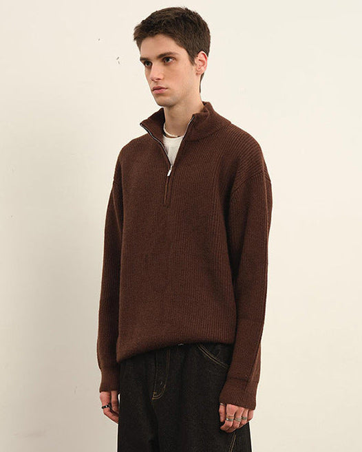 Maglione da uomo Mezza Zip in Lana | Haven Loom, immagine 3