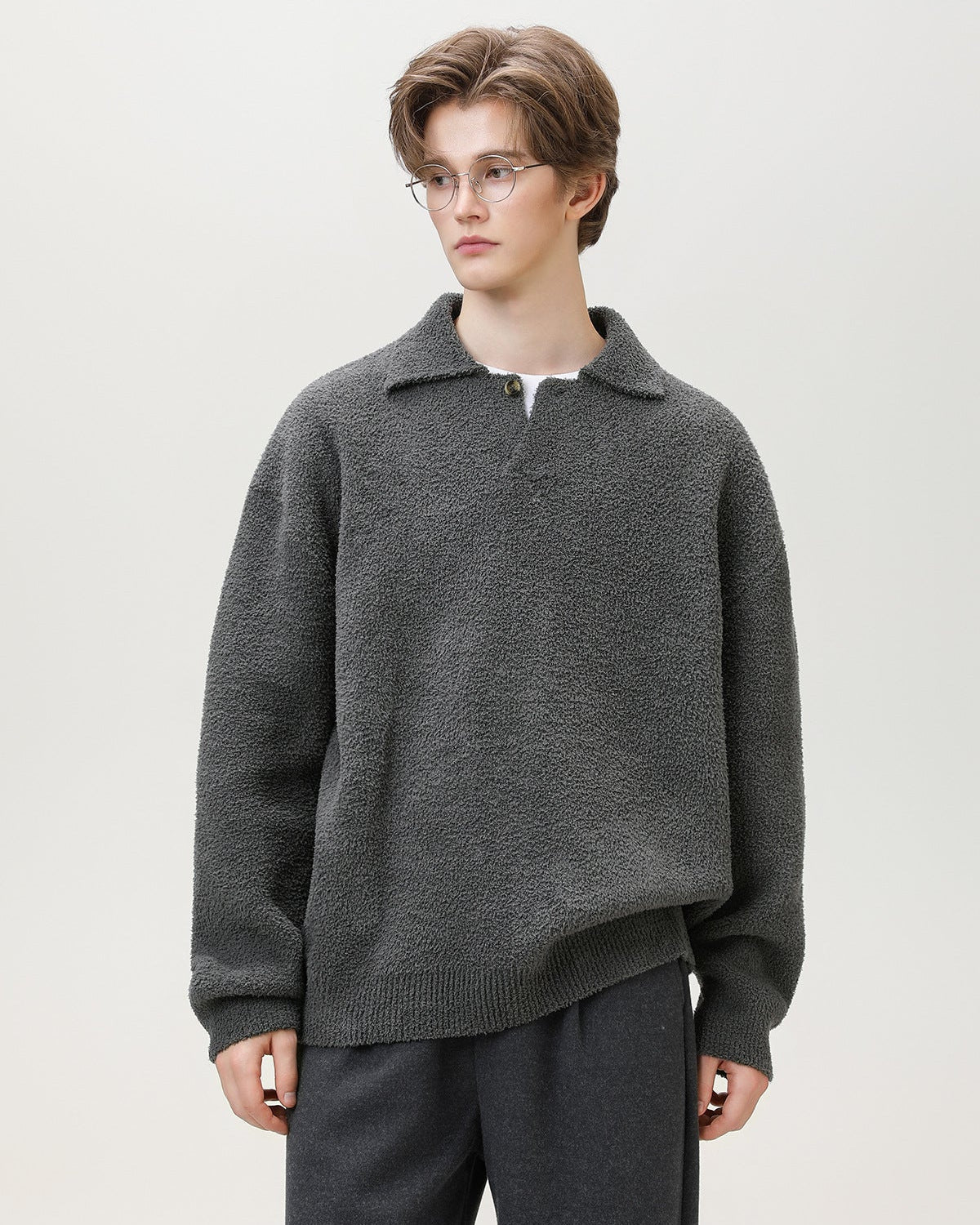 Maglione da uomo Serafino Oversize in Misto Lana | Haven Loom, immagine 6