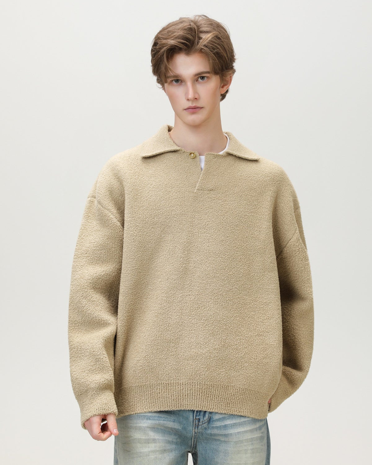Maglione da uomo Serafino Oversize in Misto Lana | Haven Loom, immagine 9