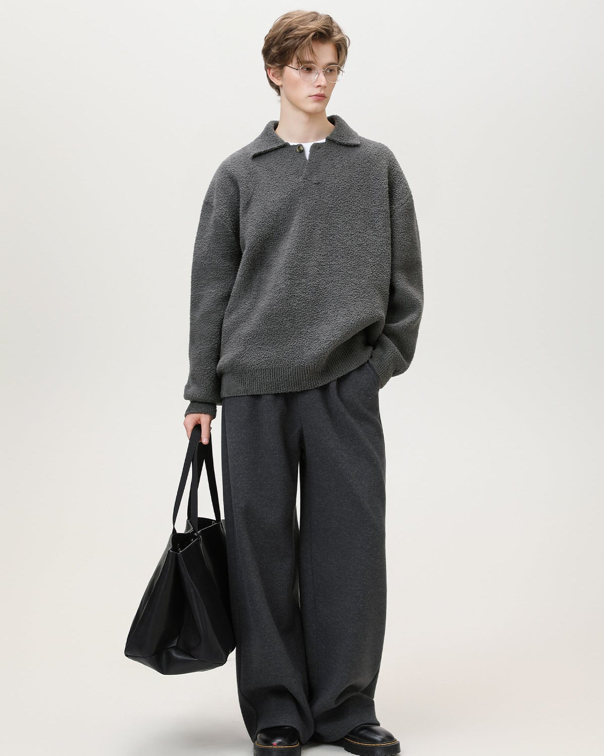 Maglione da uomo Serafino Oversize in Misto Lana | Haven Loom, immagine 5