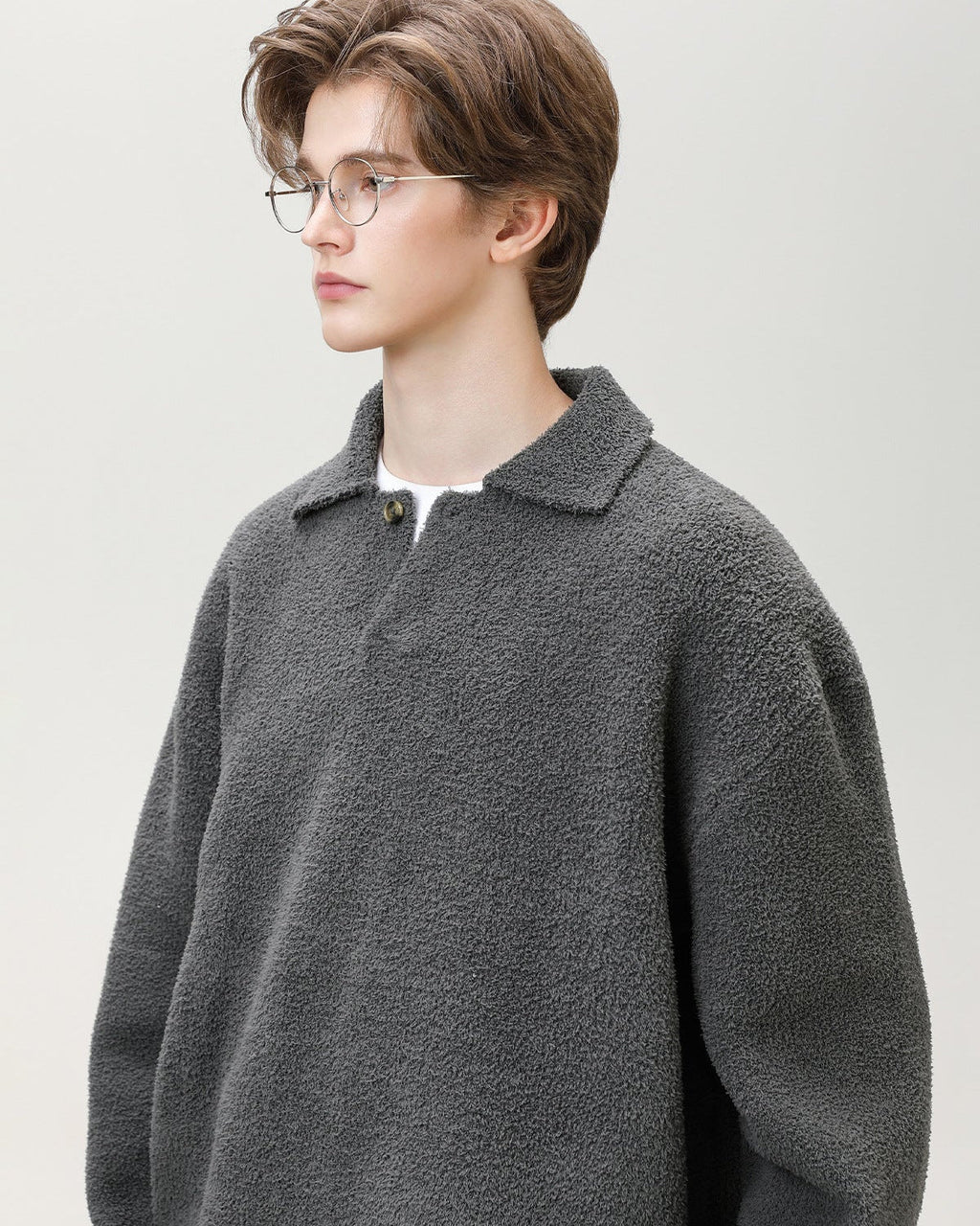 Maglione da uomo Serafino Oversize in Misto Lana | Haven Loom, immagine 4