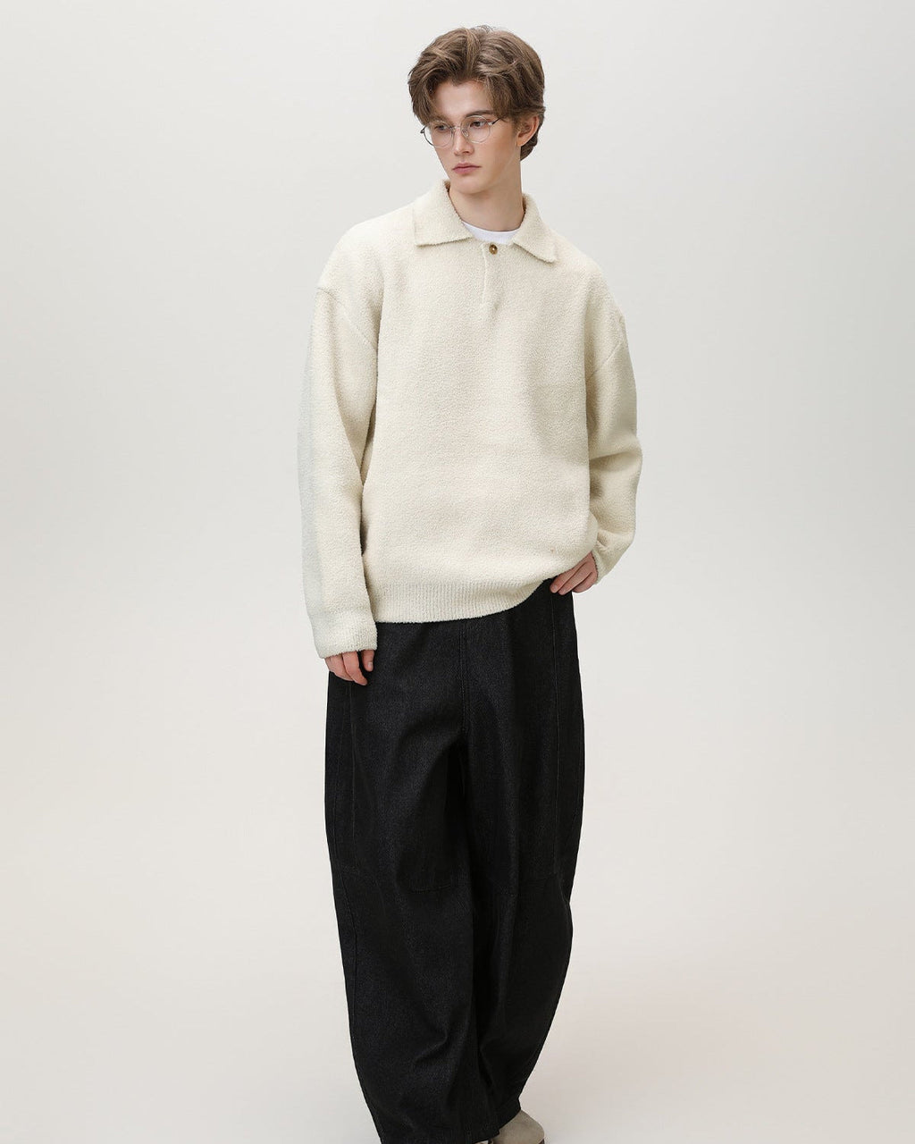 Maglione da uomo Serafino Oversize in Misto Lana | Haven Loom, immagine 7