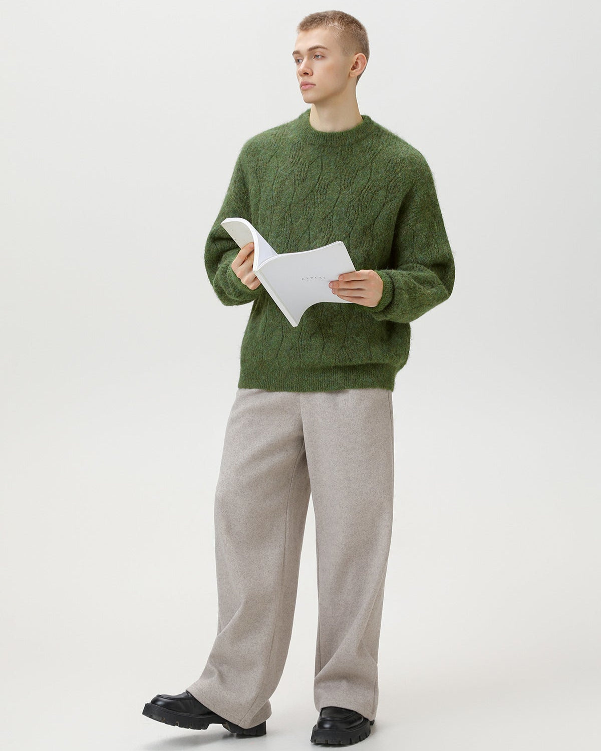 Maglione da uomo Oversize a Trecce Girocollo | Haven Loom, immagine 6