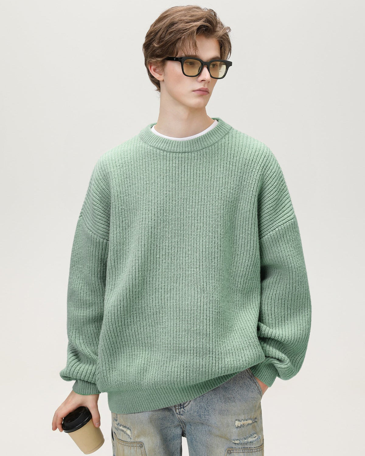 Maglione da uomo Oversize Girocollo Comodo | Haven Loom, immagine 5