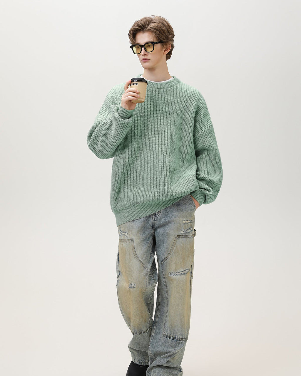 Maglione da uomo Oversize Girocollo Comodo | Haven Loom, immagine 6