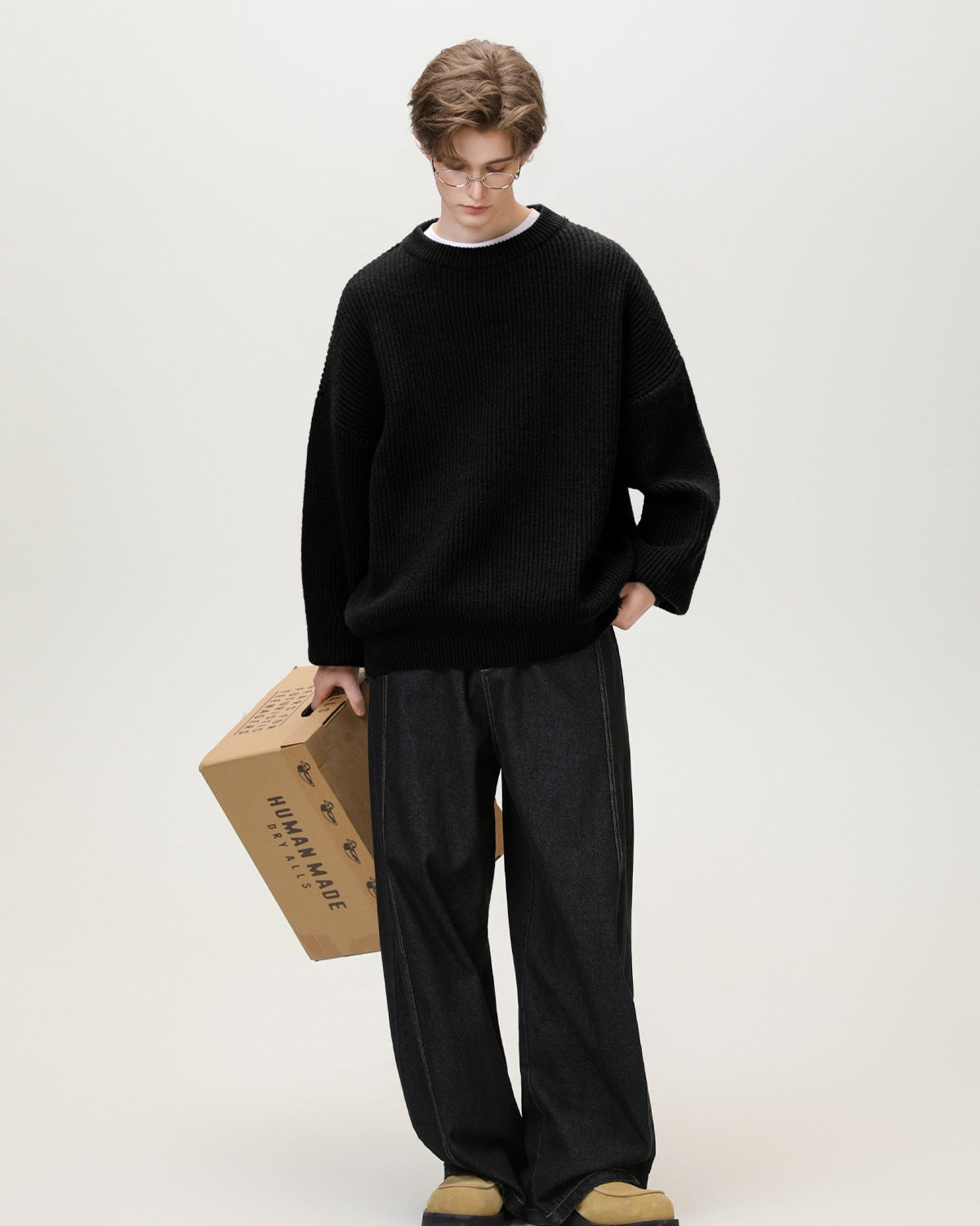 Maglione da uomo Oversize Girocollo Comodo | Haven Loom, immagine 4