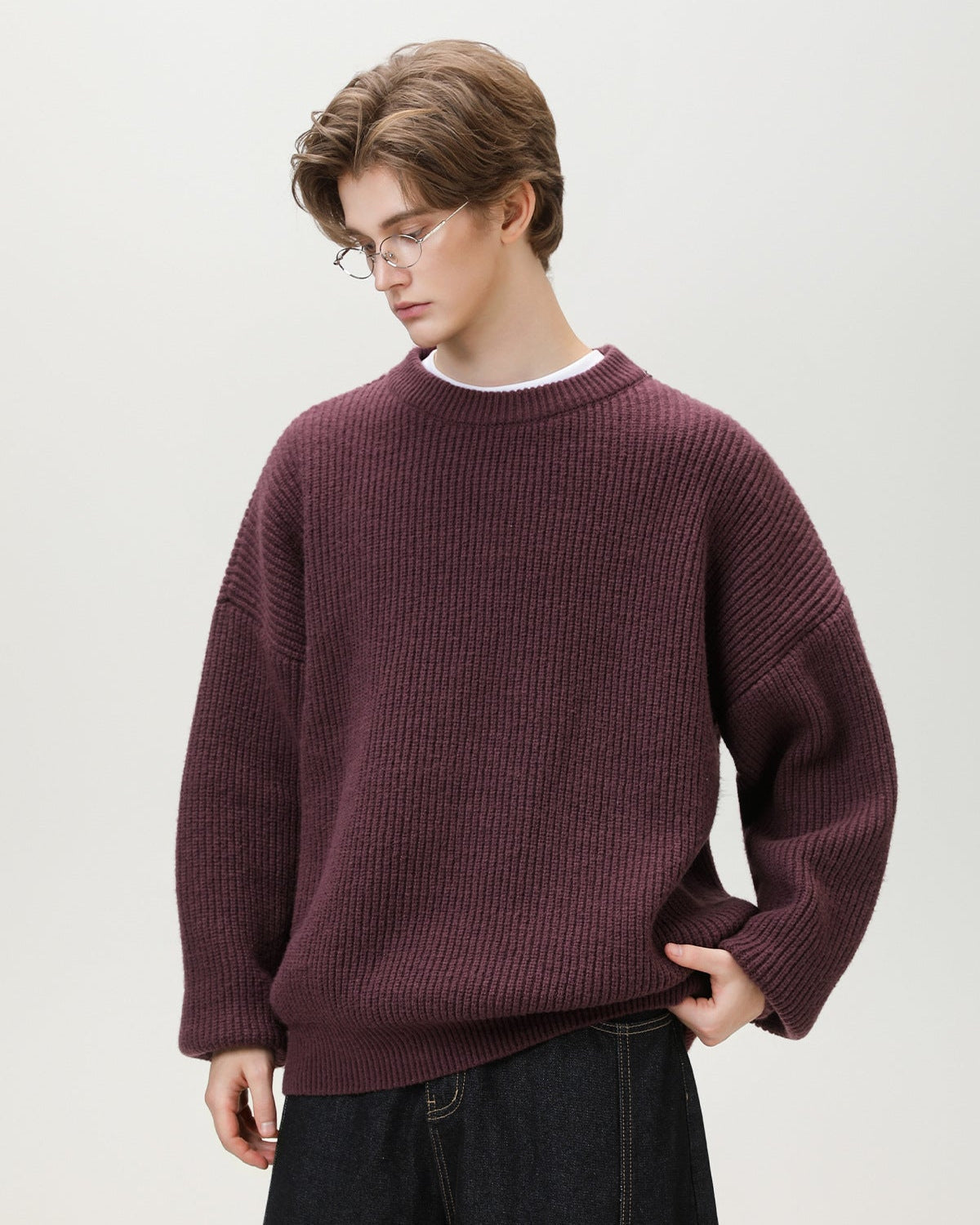 Maglione da uomo Oversize Girocollo Comodo | Haven Loom, immagine 9