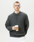 Maglione da uomo Oversize con Colletto Polo in Misto Lana | Haven Loom, immagine 6