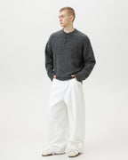 Maglione da uomo Oversize con Colletto Polo in Misto Lana | Haven Loom, immagine 5