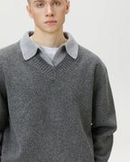 Maglione da uomo Scollo a V con Colletto in Lana | Haven Loom, immagine 7