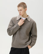 Maglione da uomo Scollo a V con Colletto in Lana | Haven Loom, immagine 4