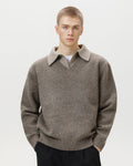 Maglione da uomo Scollo a V con Colletto in Lana | Haven Loom