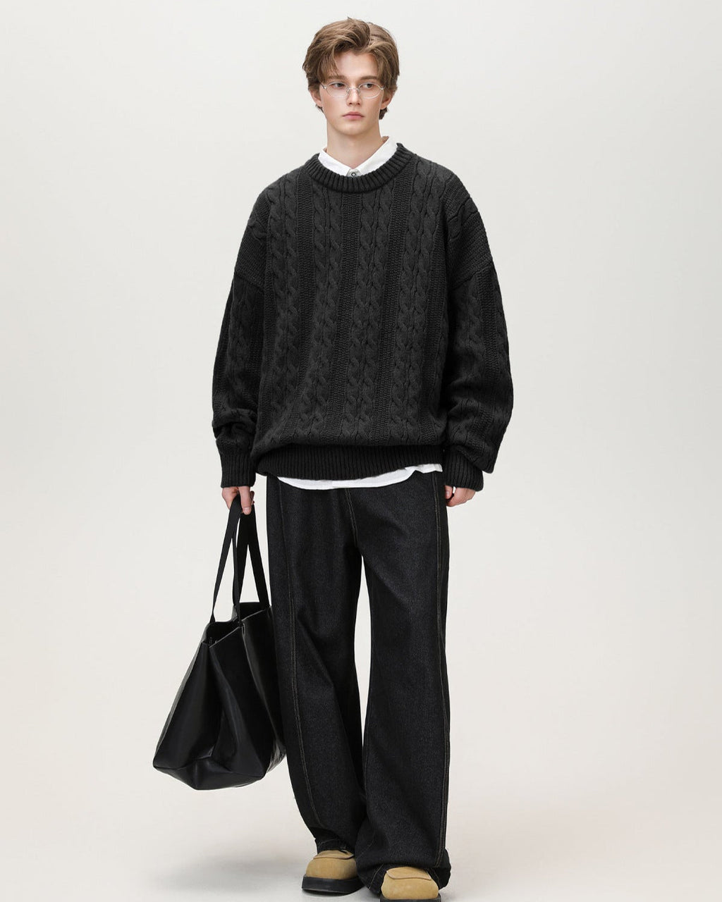 Maglione da uomo a Trecce in Misto Lana | Haven Loom, immagine 7