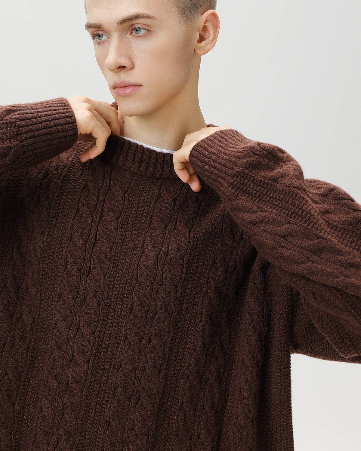 Maglione da uomo a Trecce in Misto Lana | Haven Loom, immagine 2