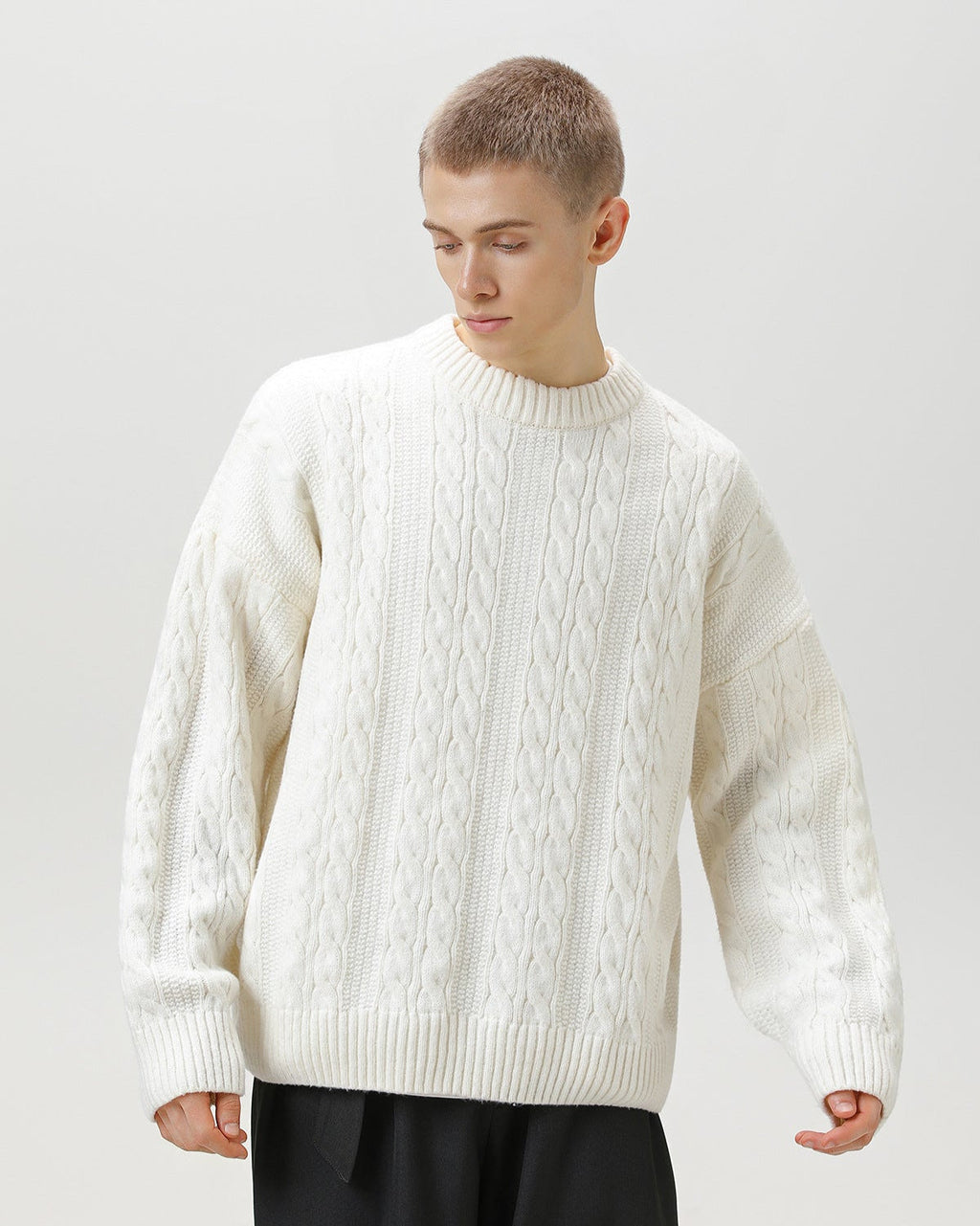 Maglione da uomo a Trecce in Misto Lana | Haven Loom, immagine 6