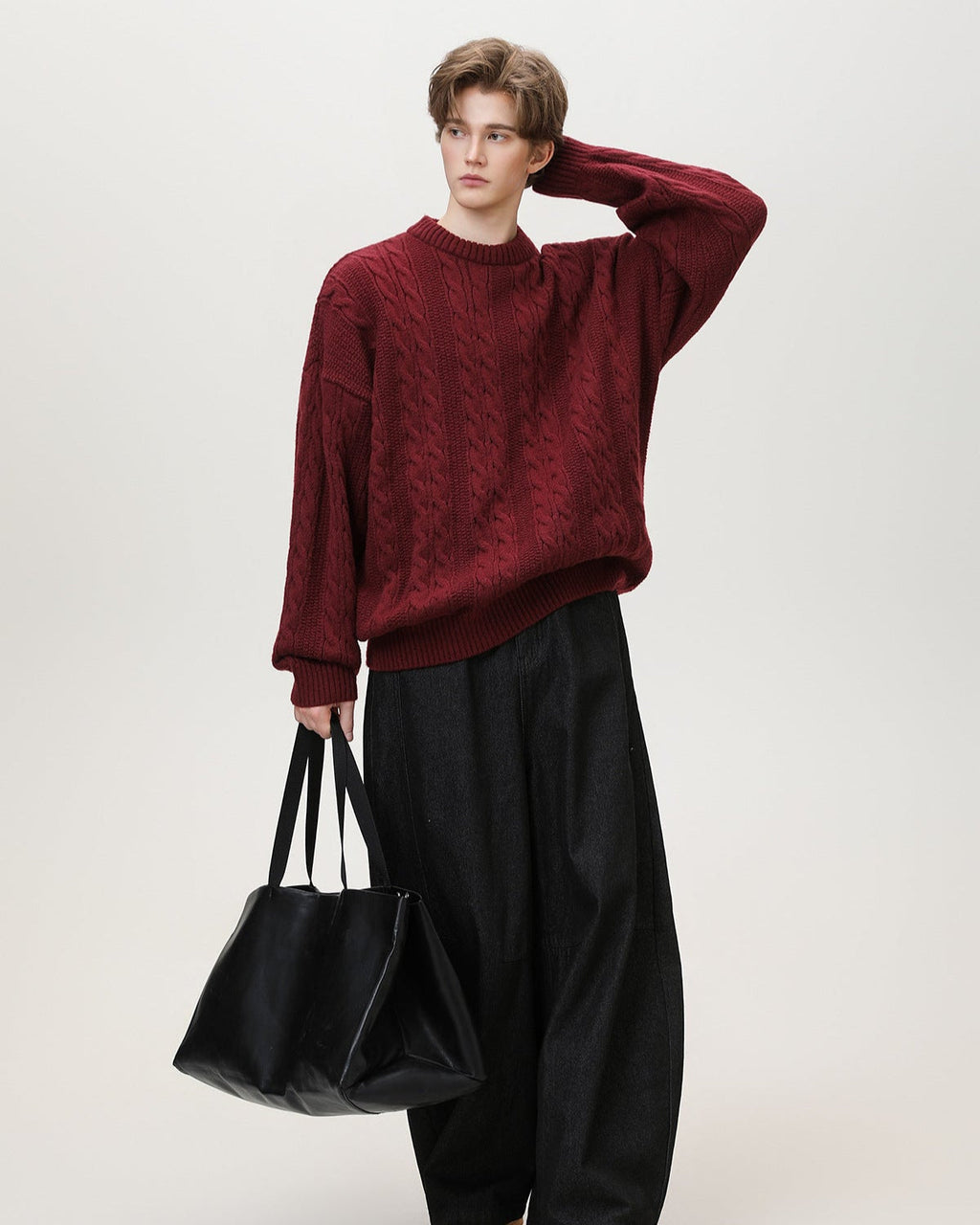 Maglione da uomo a Trecce in Misto Lana | Haven Loom, immagine 12