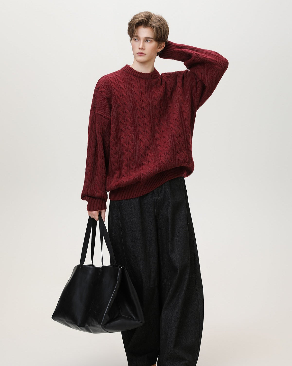 Maglione da uomo a Trecce in Misto Lana | Haven Loom, immagine 12