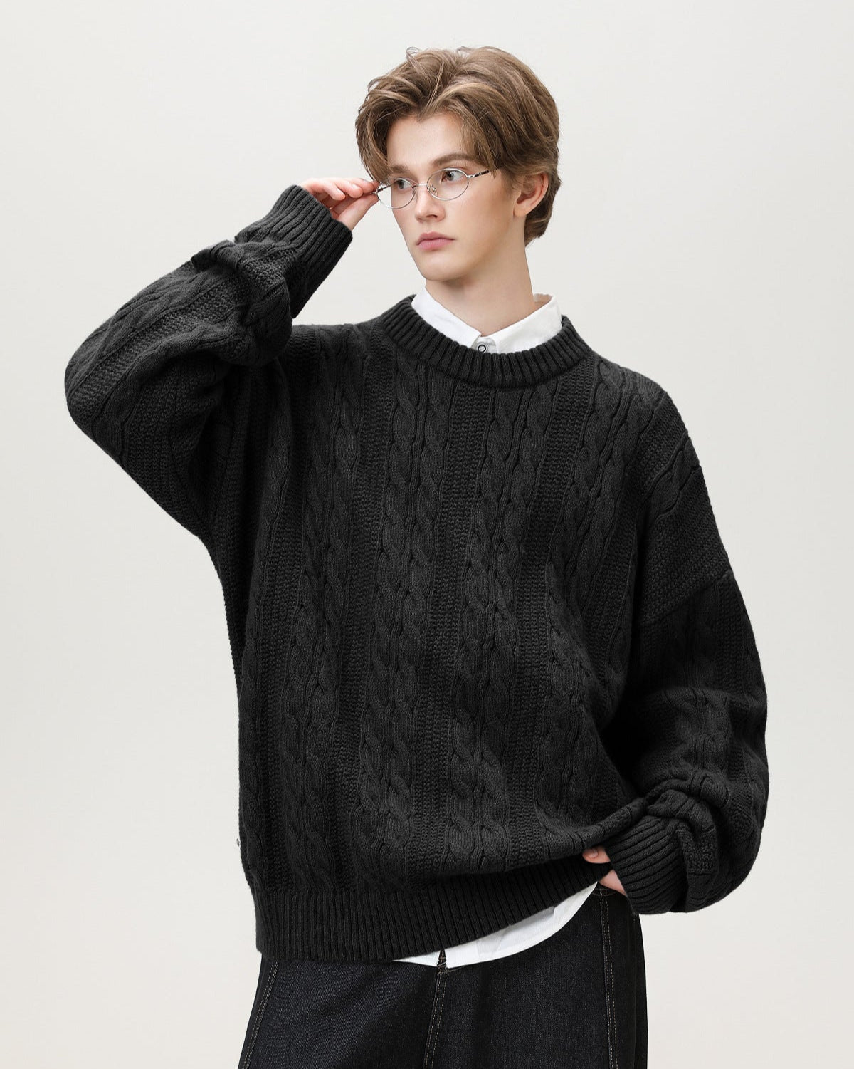 Maglione da uomo a Trecce in Misto Lana | Haven Loom, immagine 9