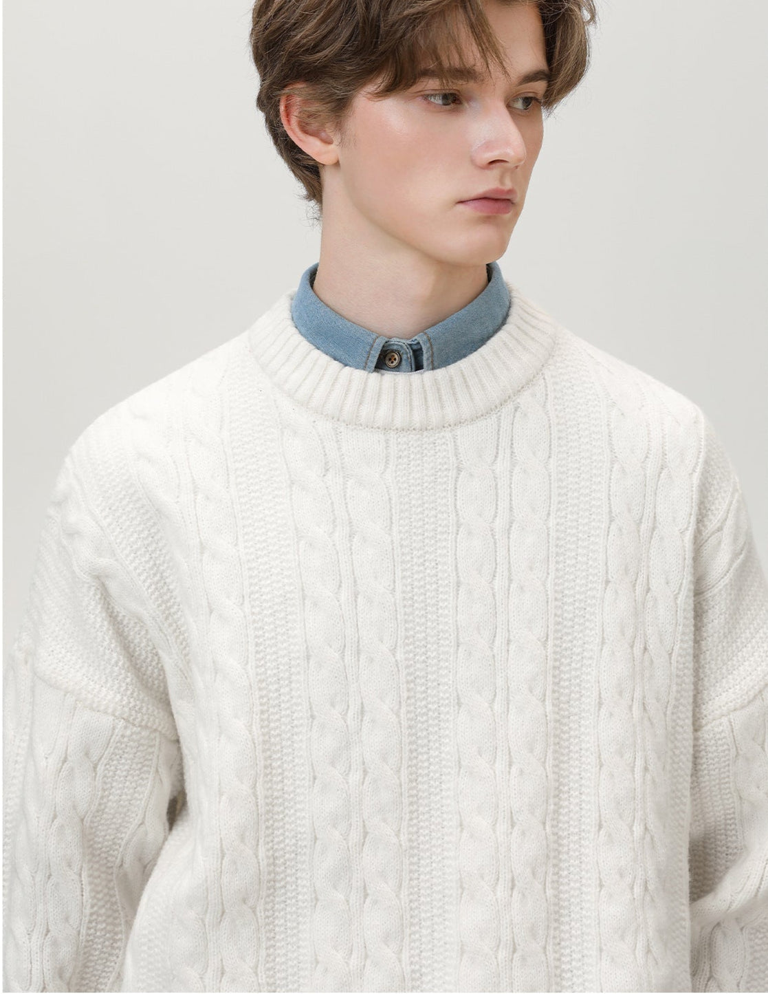 Maglione da uomo a Trecce in Misto Lana | Haven Loom, immagine 5