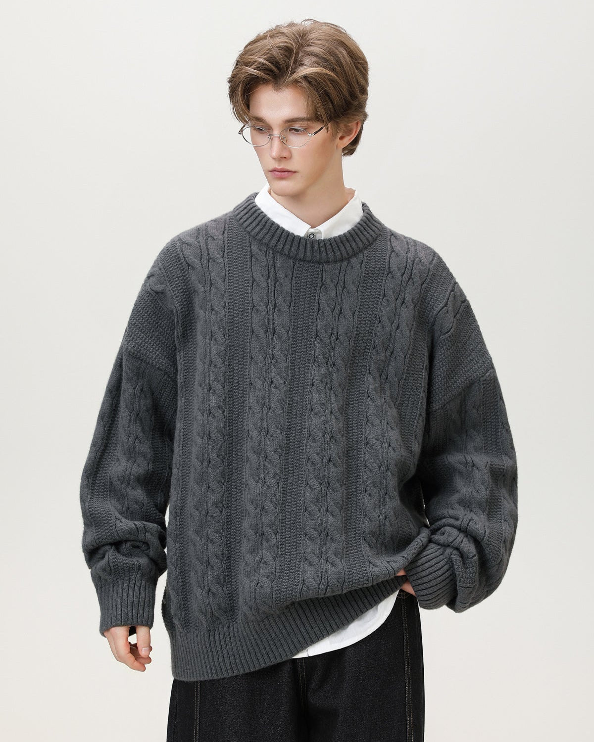 Maglione da uomo a Trecce in Misto Lana | Haven Loom, immagine 13