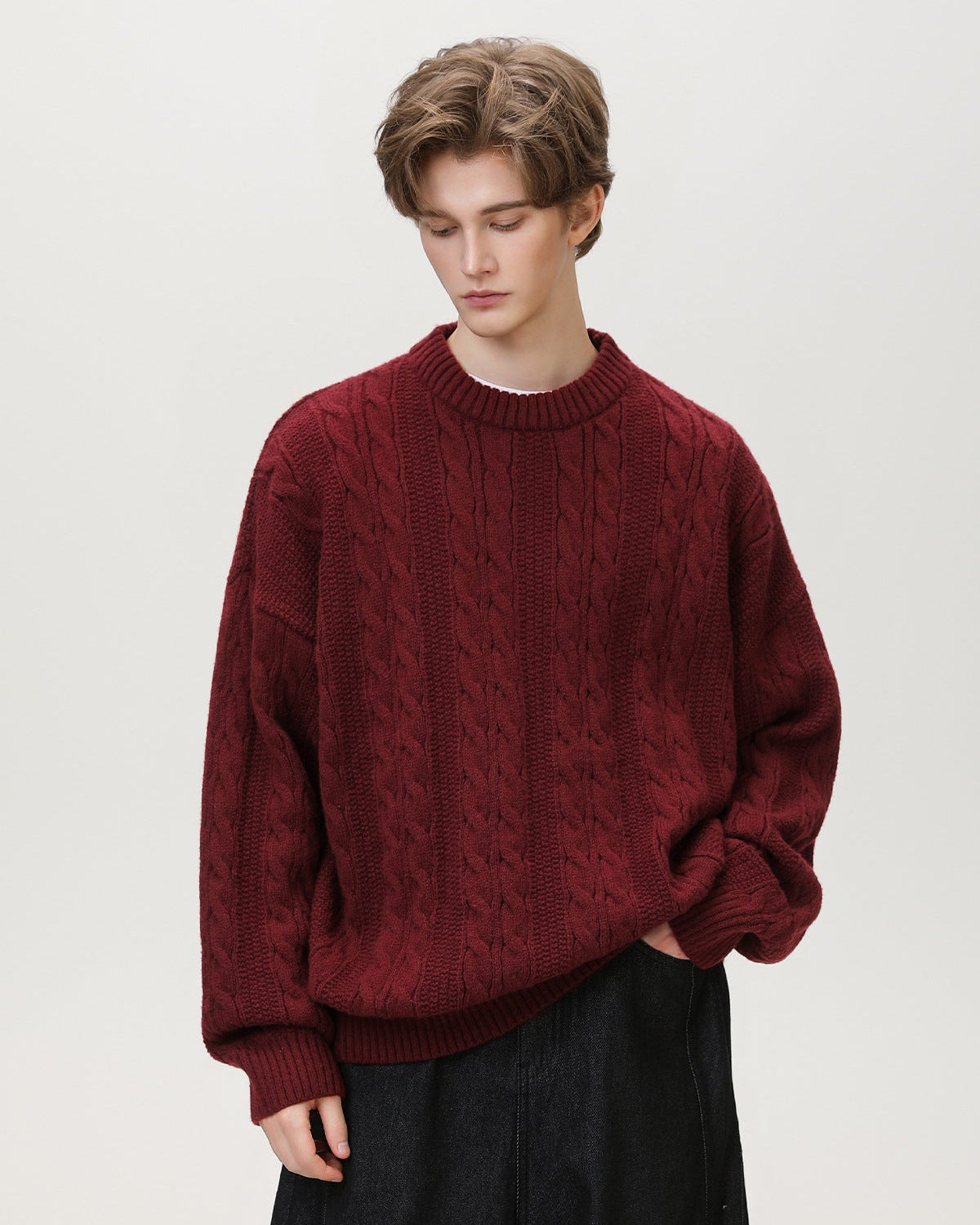 Maglione da uomo a Trecce in Misto Lana | Haven Loom, immagine 11